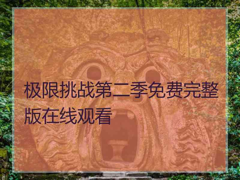 极限挑战第二季免费完整版在线观看 极限挑战第二季免费完整版在线观看