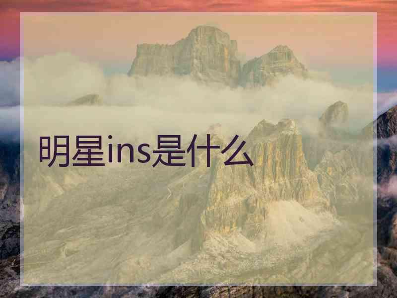 明星ins是什么