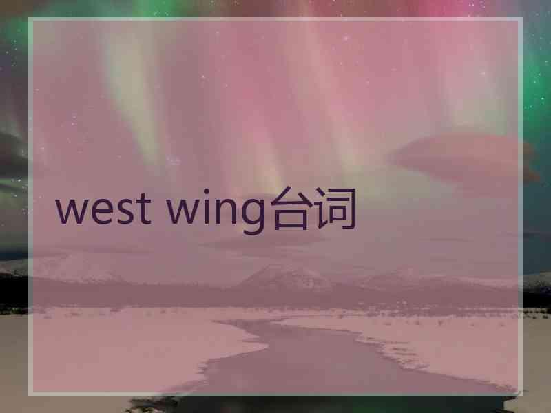 west wing台词