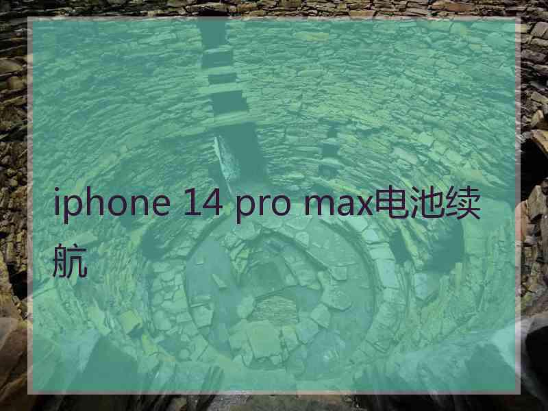 iphone 14 pro max电池续航