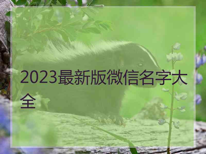 2023最新版微信名字大全