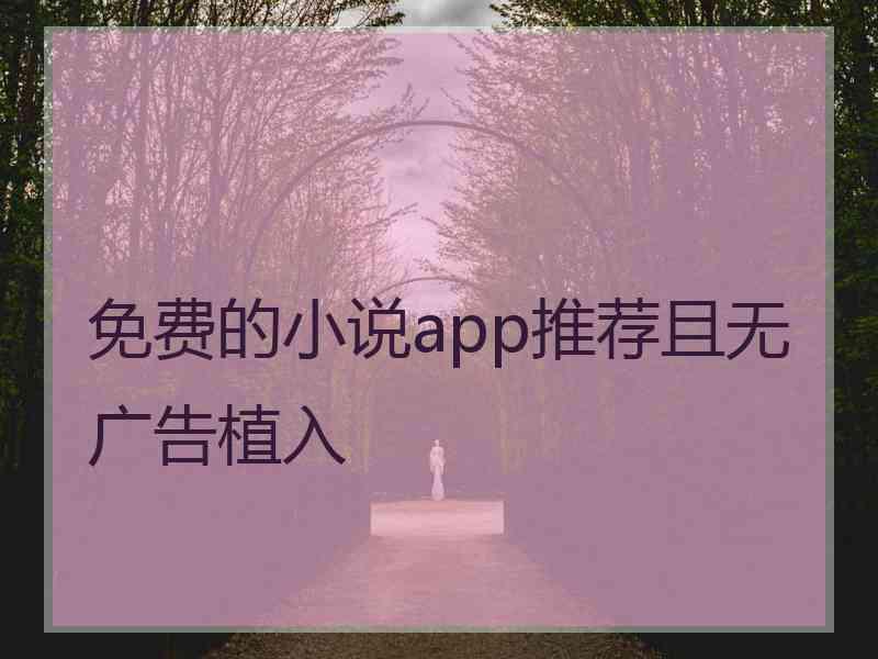 免费的小说app推荐且无广告植入