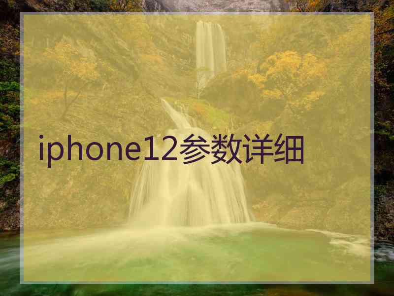 iphone12参数详细