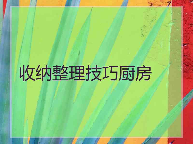 收纳整理技巧厨房