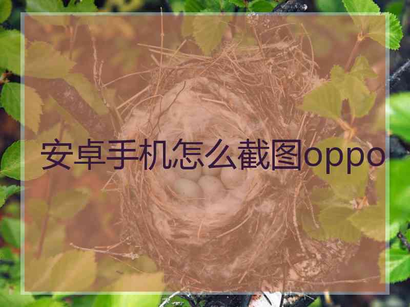 安卓手机怎么截图oppo