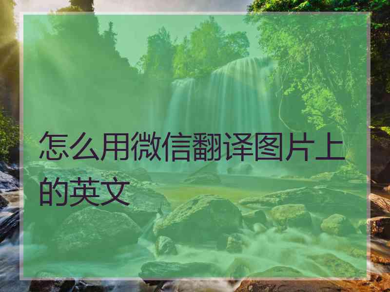 怎么用微信翻译图片上的英文