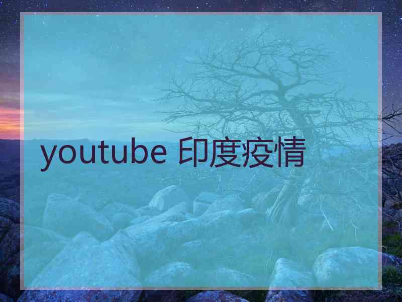 youtube 印度疫情