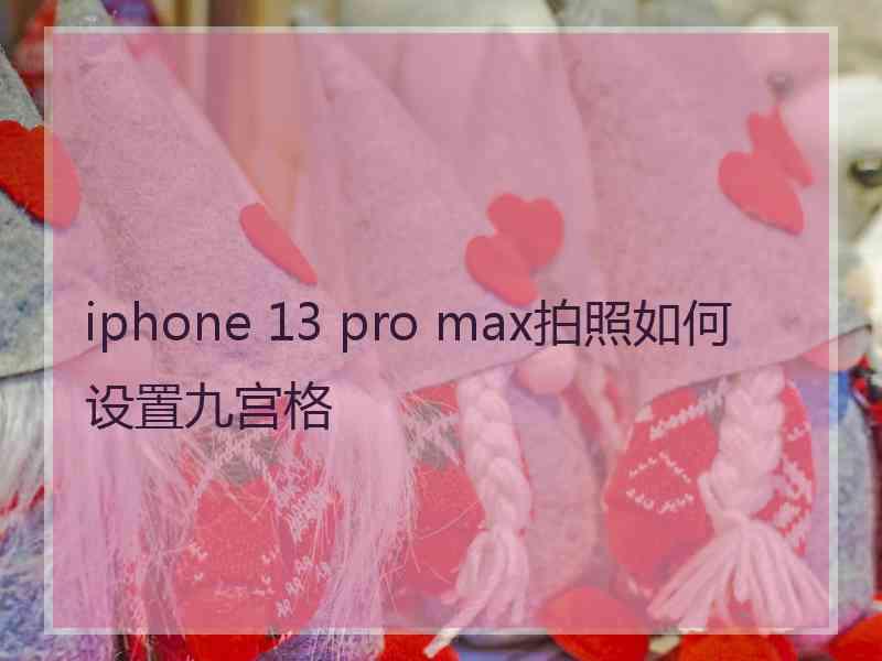 iphone 13 pro max拍照如何设置九宫格