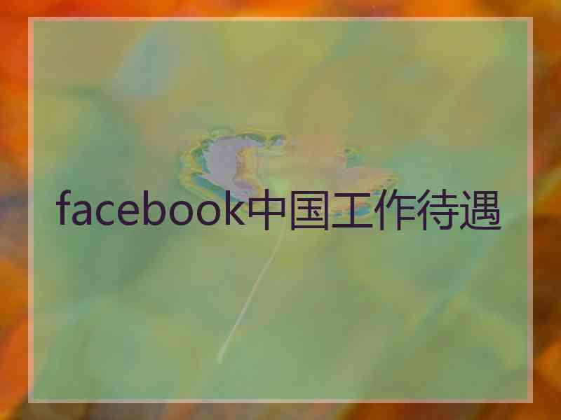 facebook中国工作待遇