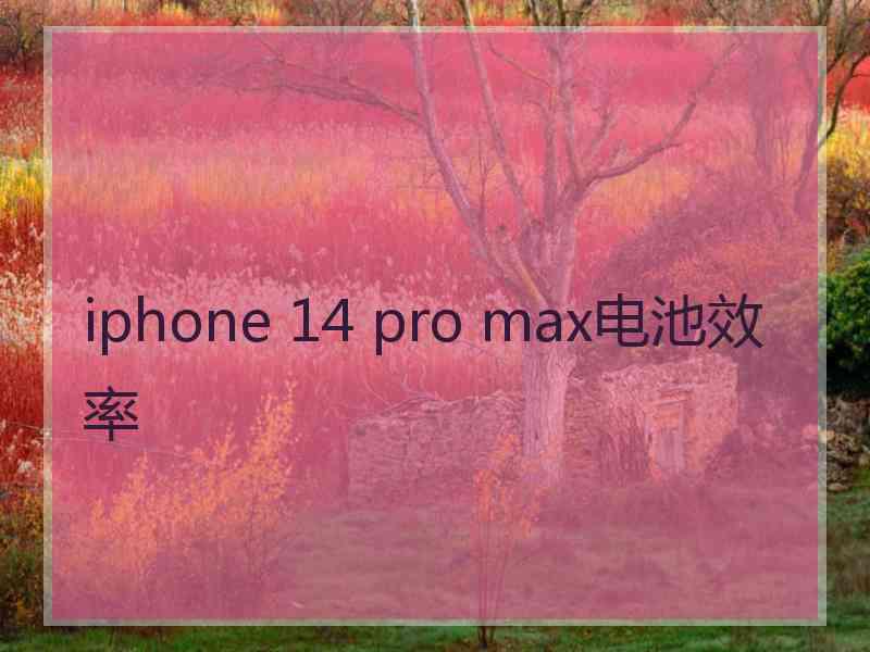 iphone 14 pro max电池效率