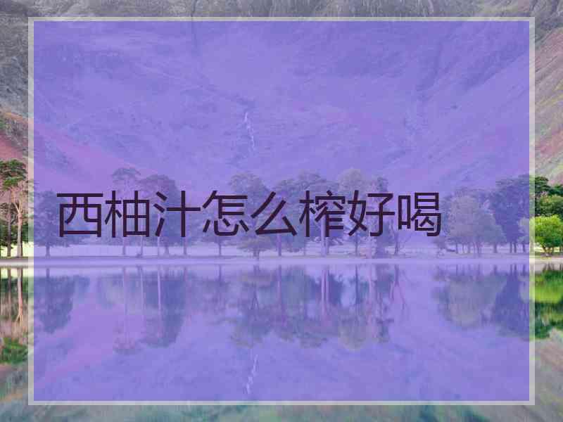 西柚汁怎么榨好喝