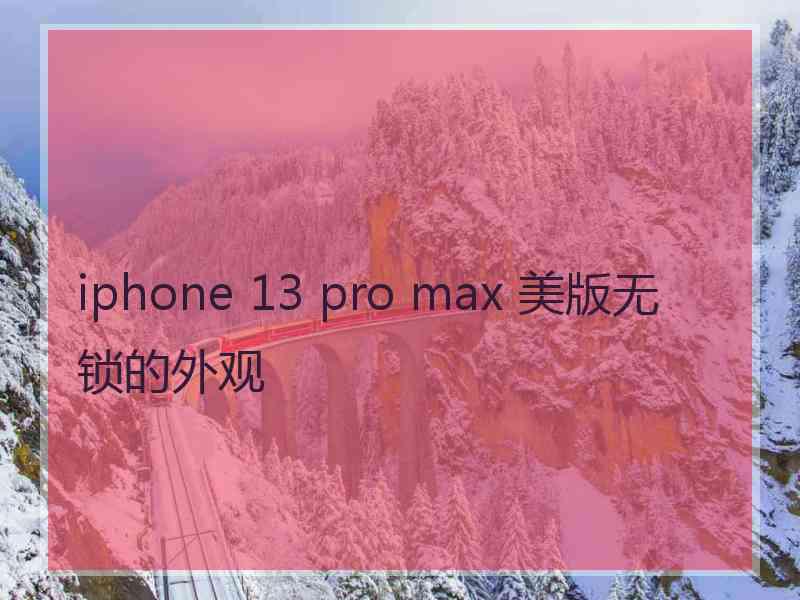 iphone 13 pro max 美版无锁的外观