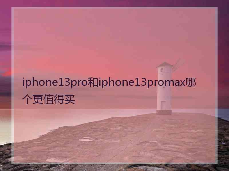 iphone13pro和iphone13promax哪个更值得买