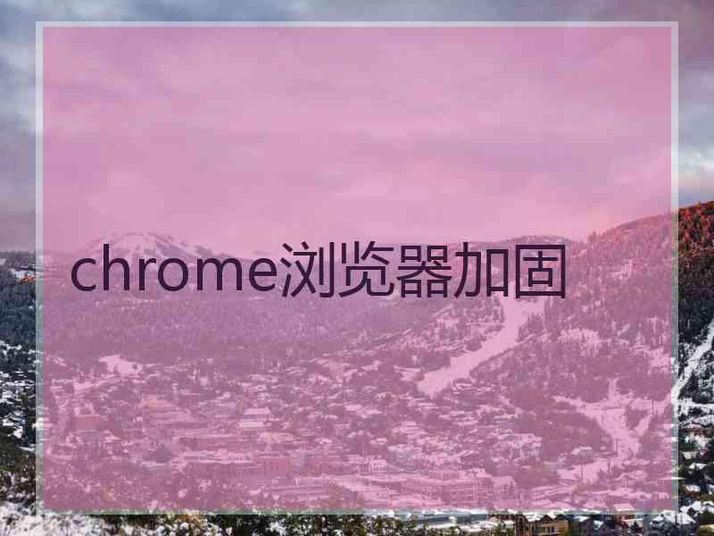 chrome浏览器加固