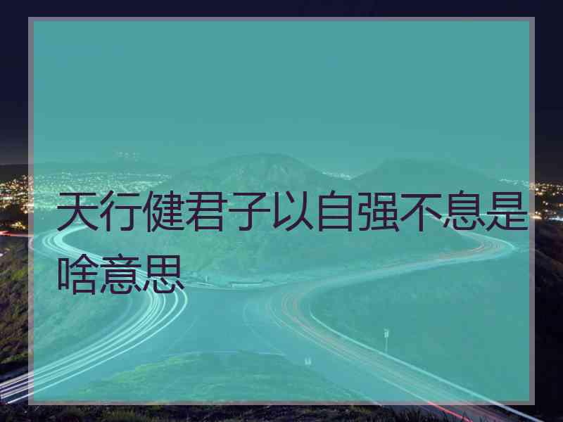 天行健君子以自强不息是啥意思