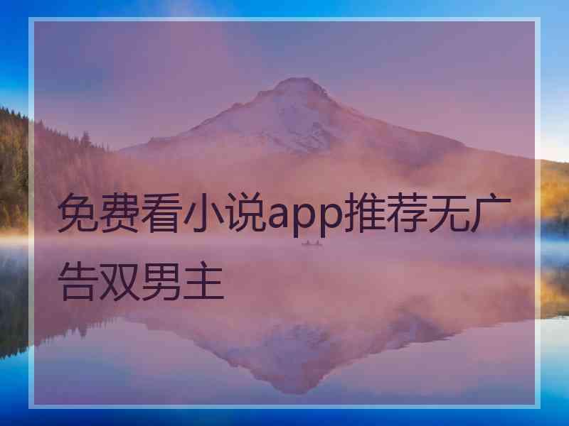 免费看小说app推荐无广告双男主