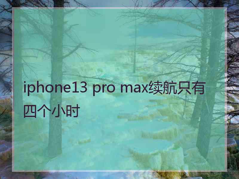 iphone13 pro max续航只有四个小时