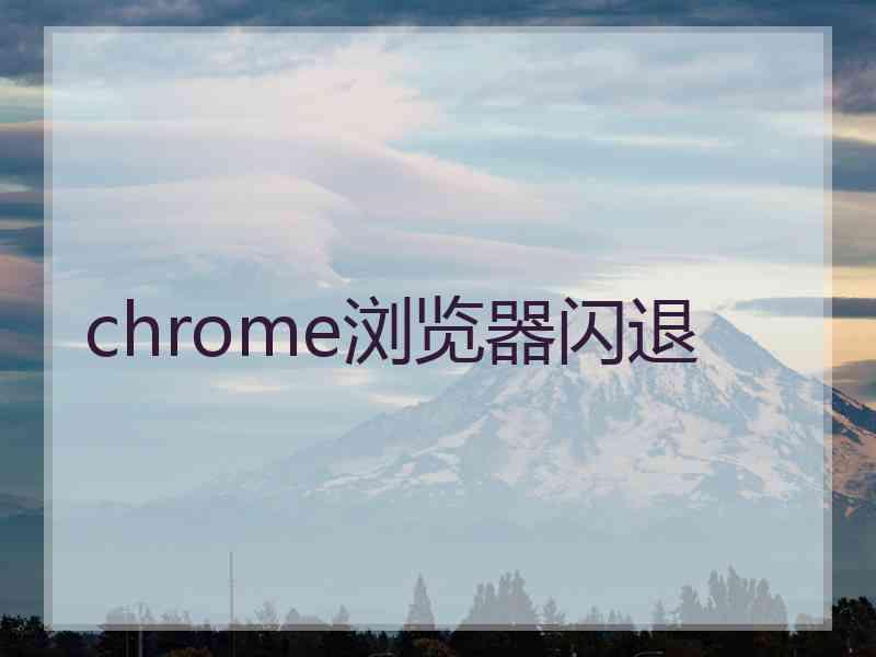 chrome浏览器闪退