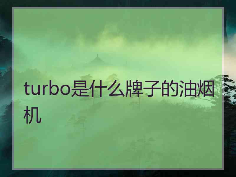 turbo是什么牌子的油烟机