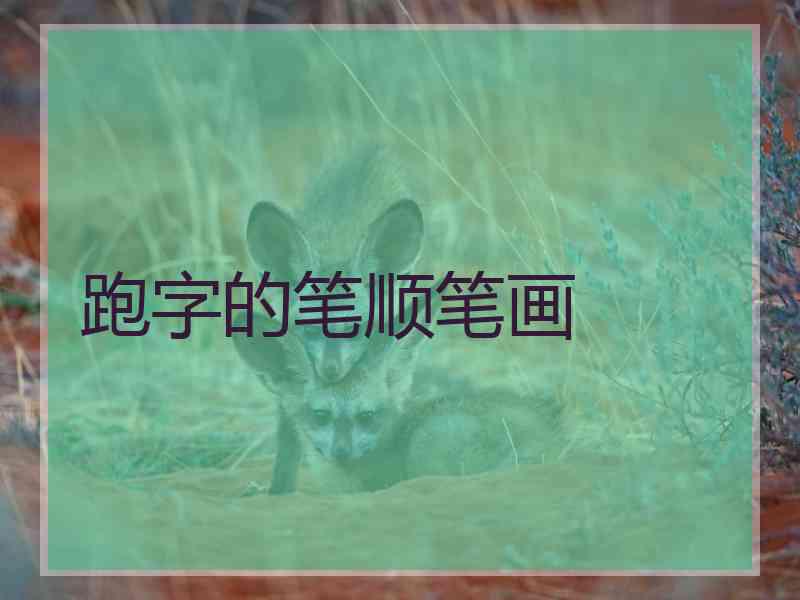 跑字的笔顺笔画