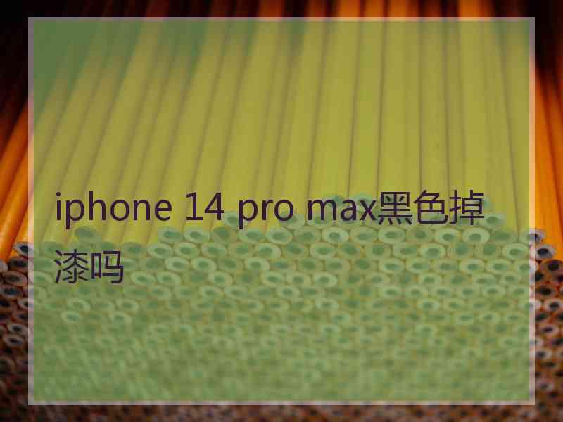 iphone 14 pro max黑色掉漆吗