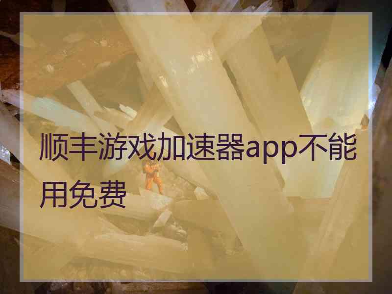 顺丰游戏加速器app不能用免费