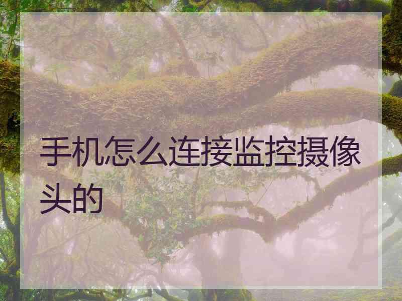 手机怎么连接监控摄像头的