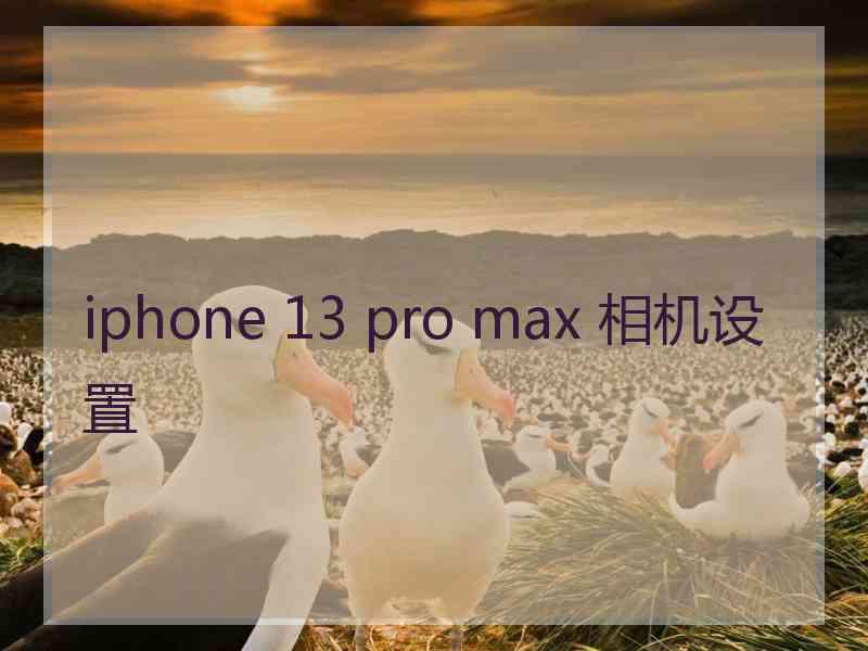 iphone 13 pro max 相机设置