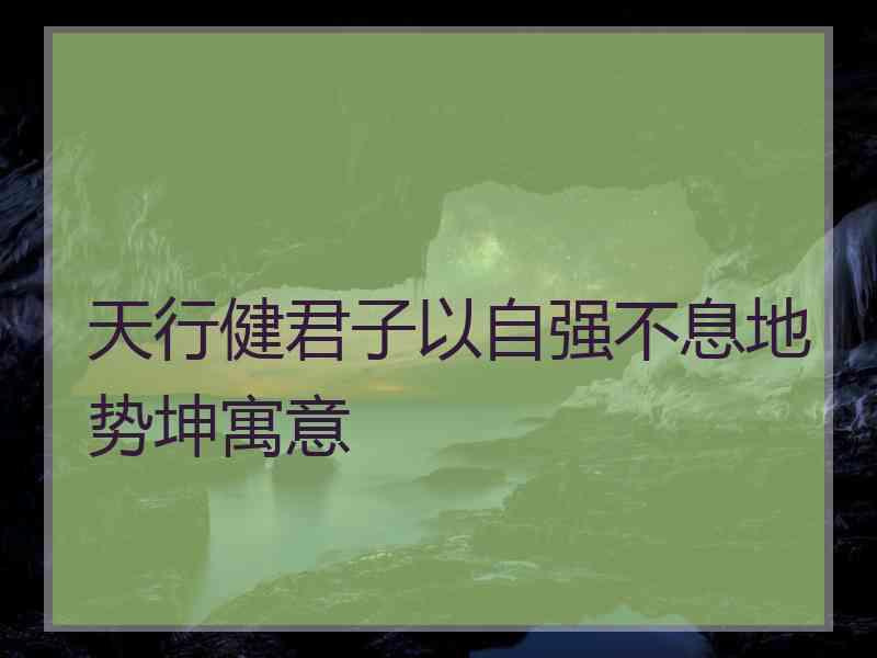 天行健君子以自强不息地势坤寓意