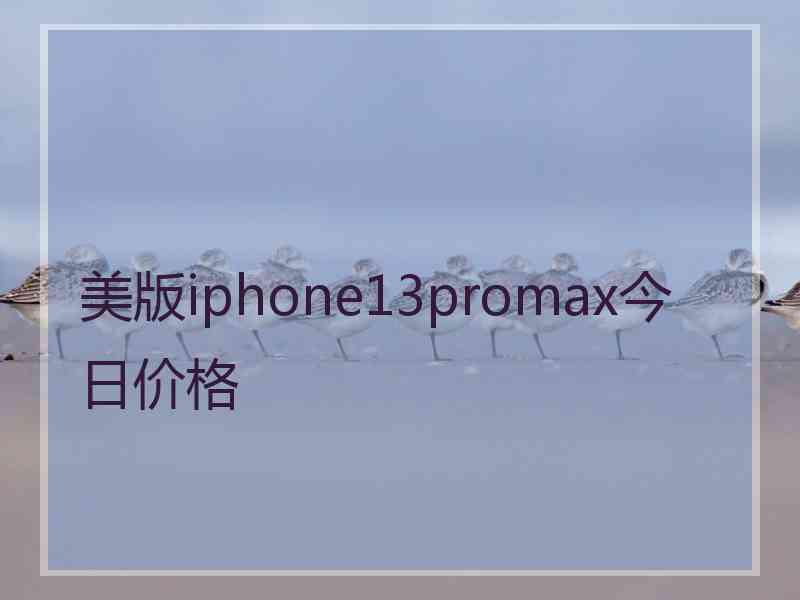 美版iphone13promax今日价格