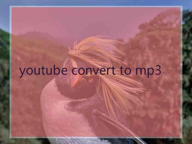 youtube convert to mp3