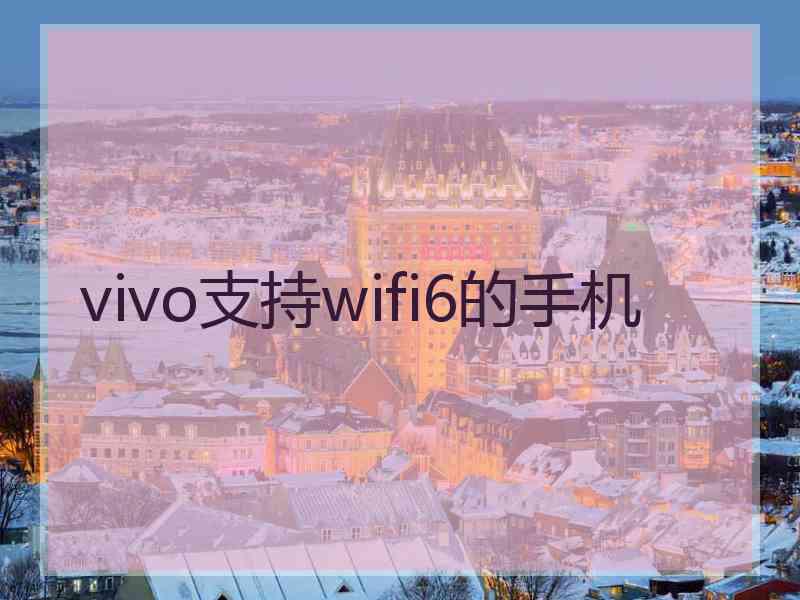 vivo支持wifi6的手机