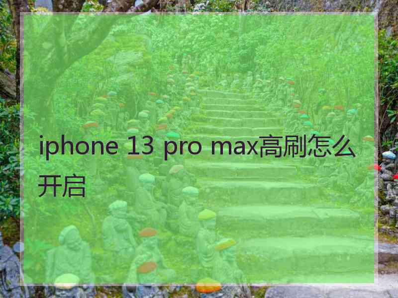 iphone 13 pro max高刷怎么开启