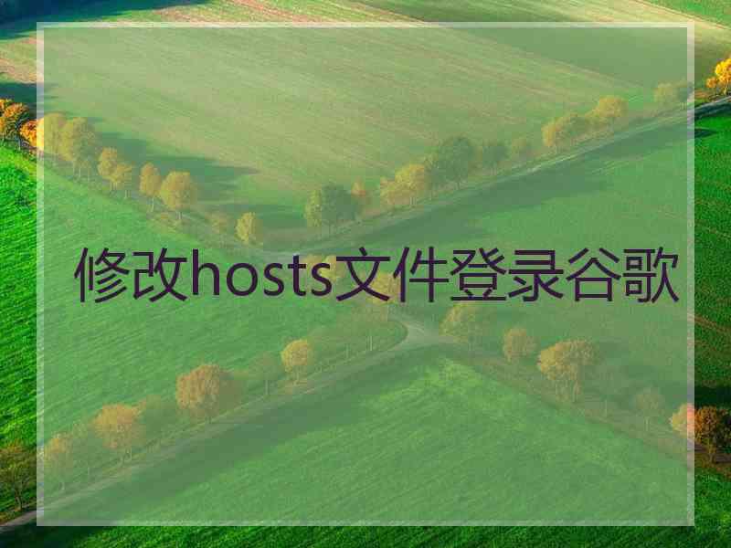 修改hosts文件登录谷歌