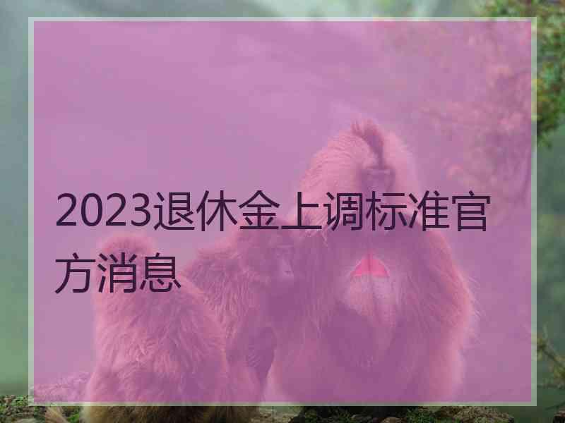 2023退休金上调标准官方消息