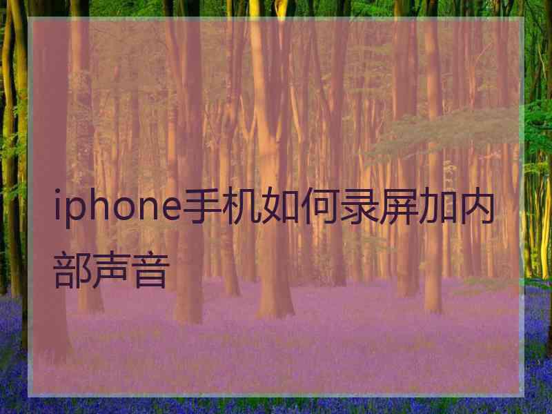 iphone手机如何录屏加内部声音