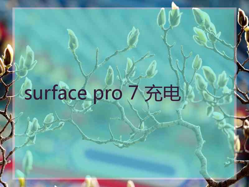 surface pro 7 充电