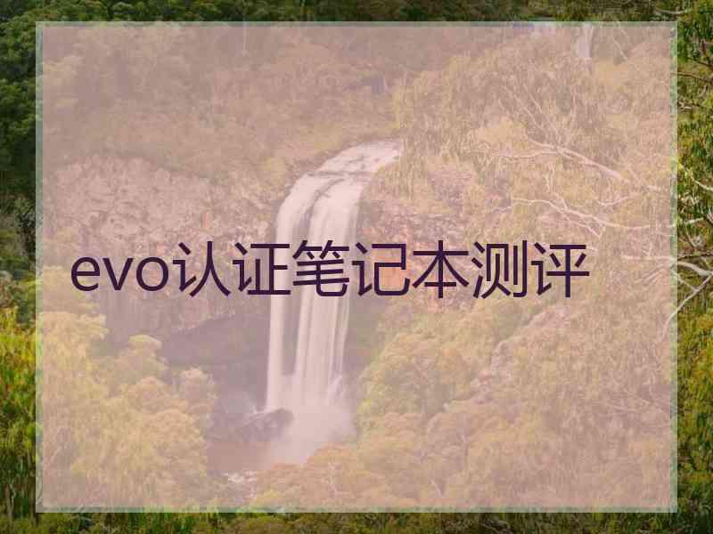 evo认证笔记本测评