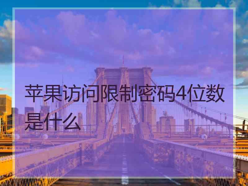 苹果访问限制密码4位数是什么