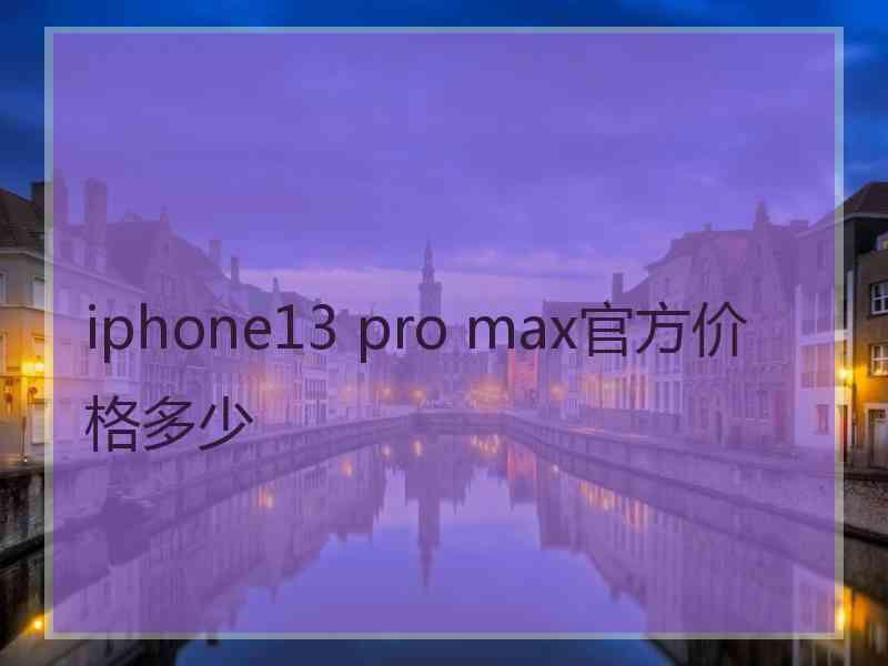 iphone13 pro max官方价格多少