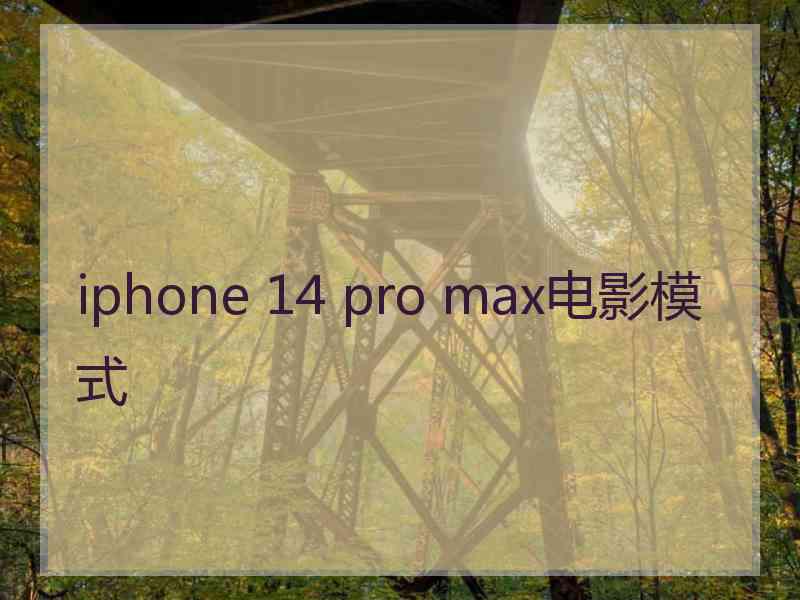 iphone 14 pro max电影模式