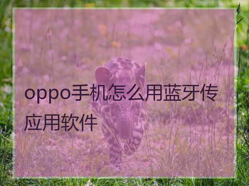 oppo手机怎么用蓝牙传应用软件