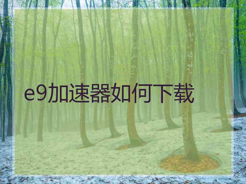 e9加速器如何下载