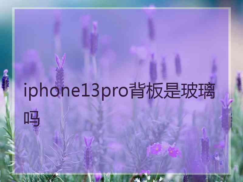 iphone13pro背板是玻璃吗