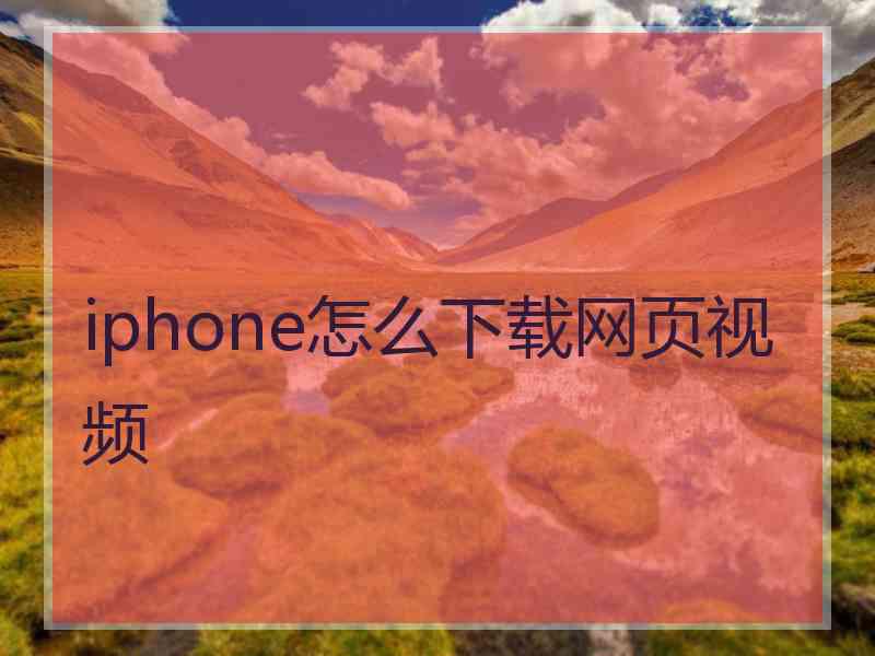 iphone怎么下载网页视频