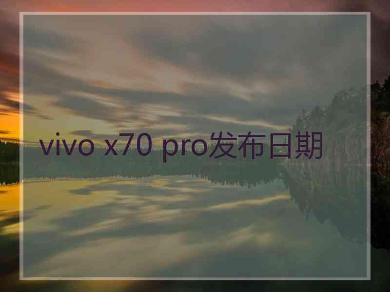 vivo x70 pro发布日期