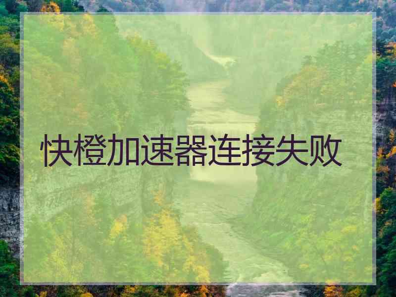 快橙加速器连接失败