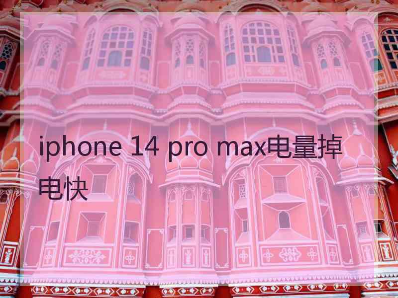 iphone 14 pro max电量掉电快