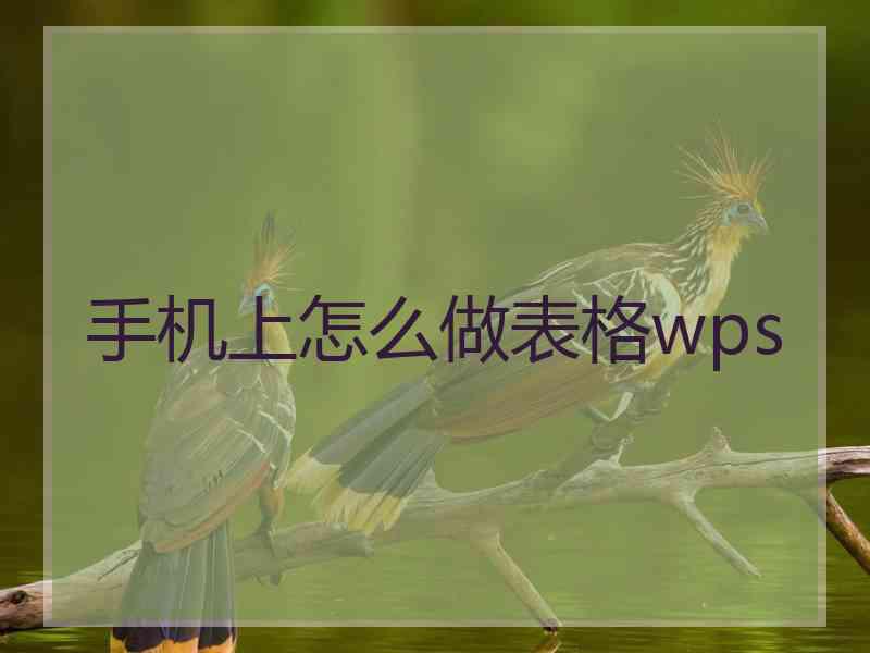 手机上怎么做表格wps