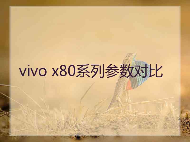 vivo x80系列参数对比